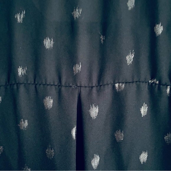 SHEIN Women's Black & Gold Polka Dot Long Sleeve Button Up Shirt Top Size Large - Picture 8 of 11